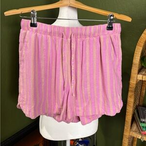 Universal Thread Pink and Orange Striped High Waist Shorts